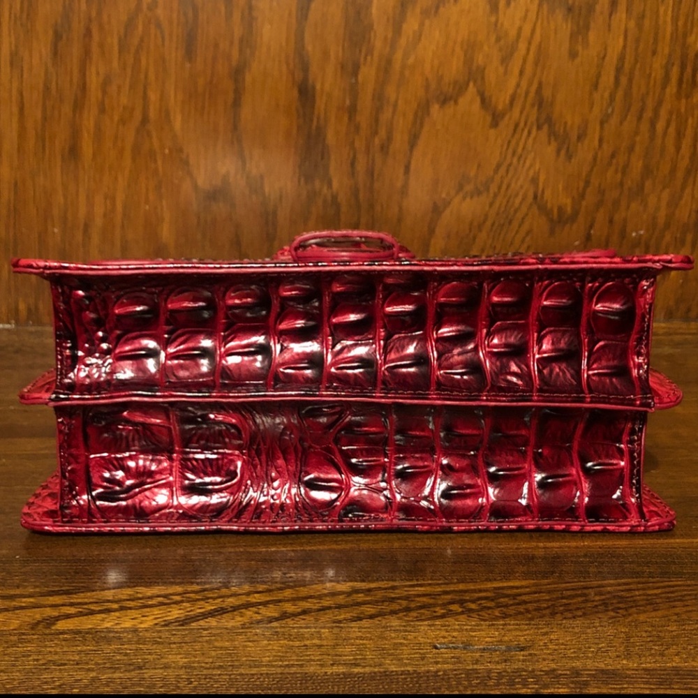 NWT-Brahmin-Small Hallie-Merlot Ombre Melbourne-Leather-Dust Bag-$325 - Picture 8 of 16
